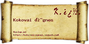 Kokovai Ágnes névjegykártya